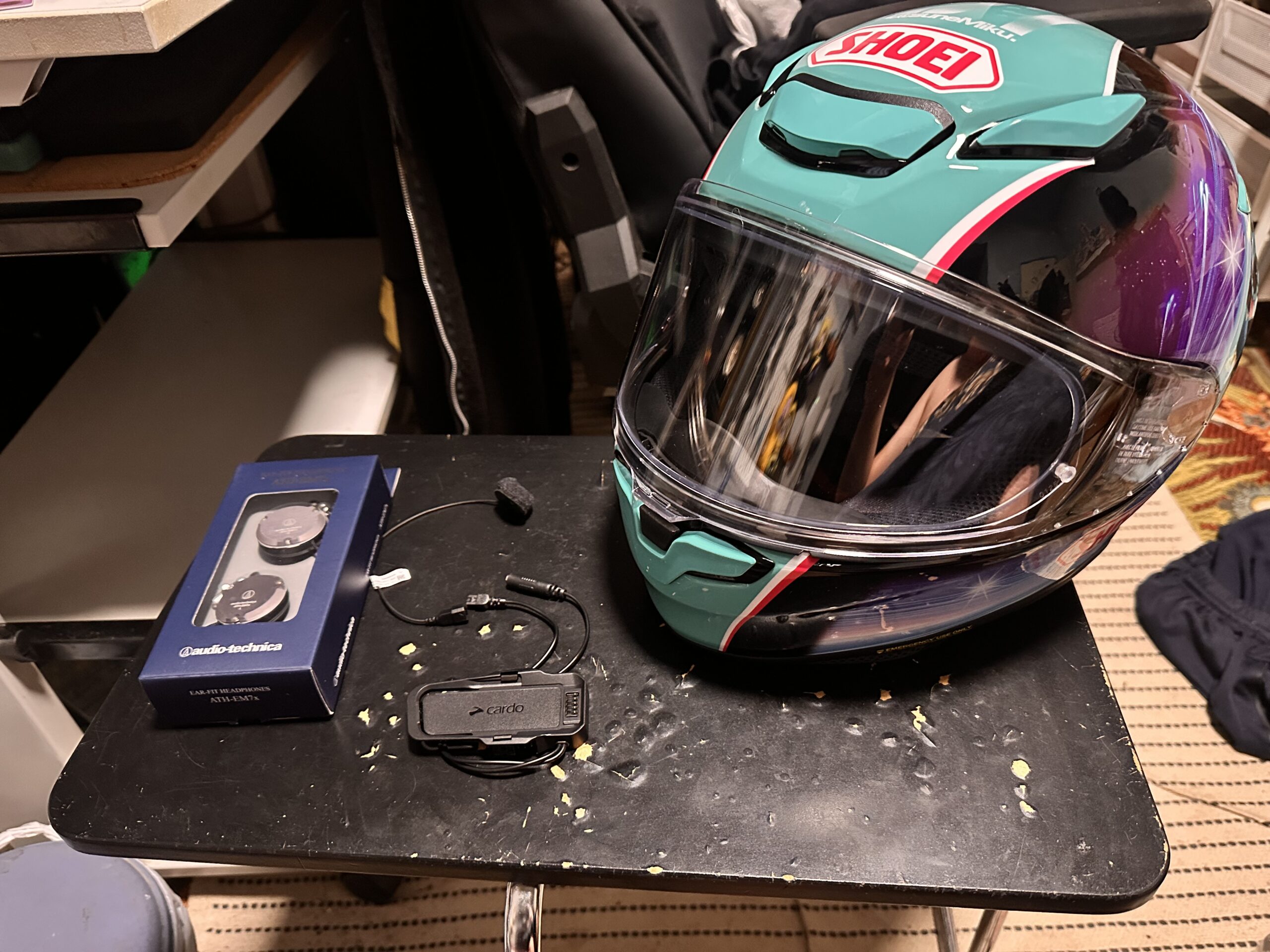 安全帽耳機改造：Cardo PACKTALK PRO + ATH-EM7x